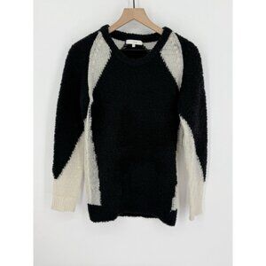 IRO Shani Wool Blend Crewneck Colorblock Black White Sweater Size Medium
